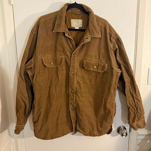 American Eagle Outfitters VTG Tan Corduroy Shirt Jacket Quilted Liner Mens XL